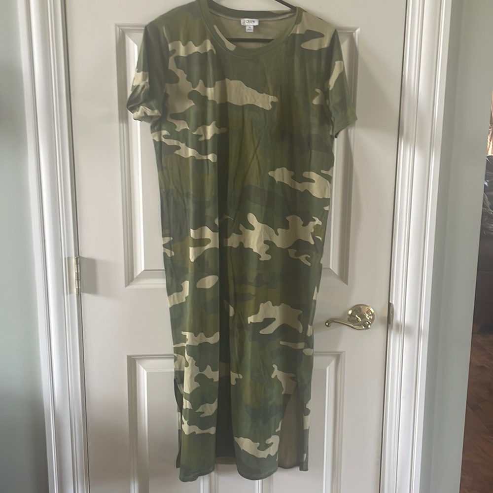 J Crew Camo Midi Dress